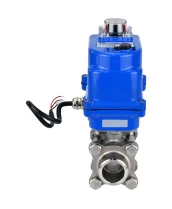 Кран шаровой DN.ru BV3232P(3pc)-FP-W-ISO-H WDVF Ду25 Ру63 полнопроходной, трехсоставной, корпус - нержавеющая сталь 316, уплотнение - PTFE, под приварку, с 1/4-оборотным электроприводом DN.ru QT-N-003EM-O1-220VAC-У1 blue