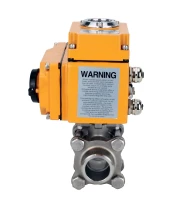 Кран шаровой DN.ru BV3232P(3pc)-FP-W-ISO-H WDVF Ду25 Ру63 полнопроходной, трехсоставной, корпус - нержавеющая сталь 316, уплотнение - PTFE, под приварку, с 1/4-оборотным электроприводом DN.ru QT-N-003EM-O1-24VDC-У1