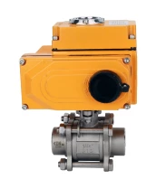 Кран шаровой DN.ru BV3232P(3pc)-FP-W-ISO-H WDVF Ду25 Ру63 полнопроходной, трехсоставной, корпус - нержавеющая сталь 316, уплотнение - PTFE, под приварку, с 1/4-оборотным электроприводом DN.ru QT-N-003EM-O1-24VDC-У1