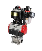 Кран шаровой DN.ru BV3232P(3pc)-FP-W-ISO-H Ду10 Ру63 полнопроходной двухходовой, нержавеющая сталь SS316, под приварку, уплотнение - PTFE, с пн.приводом DN.ru PA-DA-052 пн.распределителем 4M310-08 24В БПВ AFC2000 БКВ APL-510N-EX