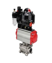 Кран шаровой DN.ru BV3232P(3pc)-FP-W-ISO-H Ду10 Ру63 полнопроходной двухходовой, нержавеющая сталь SS316, под приварку, уплотнение - PTFE, с пн.приводом DN.ru PA-DA-052 пн.распределителем 4M310-08 24В БПВ AFC2000 БКВ APL-510N-EX