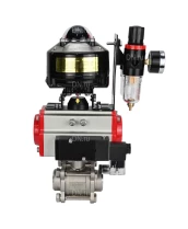 Кран шаровой DN.ru BV3232P(3pc)-FP-W-ISO-H Ду10 Ру63 полнопроходной двухходовой, нержавеющая сталь SS316, под приварку, уплотнение - PTFE, с пн.приводом DN.ru PA-DA-052 пн.распределителем 4M310-08 24В БПВ AFC2000 БКВ APL-510N-EX