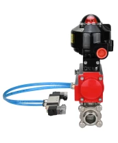 Кран шаровой DN.ru BV3232P(3pc)-FP-W-ISO-H Ду10 Ру63 под приварку, полнопроходной, корпус - нержавеющая сталь SS316, уплотнение - PTFE, с пн.приводом DN.ru PA-DA-052 пн.распределителем 4V320-08 БКВ APL-510N-EX