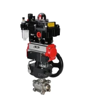 Кран шаровой DN.ru BV3232P(3pc)-FP-W-ISO-H Ду10 Ру63, полнопроходной под приварку, нержавеющая сталь SS316, PTFE, с пневмоприводом PA-DA-052, с пневмораспределителем 4M310-08 220В, с БКВ APL-410N EX, ручным дублером MON1-250-T26-ISO, с БПВ AFC2000