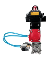 Кран шаровой DN.ru BV3232P(3pc)-FP-W-ISO-H Ду65 Ру25, полнопроходной под приварку, нержавеющая сталь SS316, уплотнение - PTFE, с пневмоприводом PA-DA-083 двойного действия, с пневмораспределителем 4V320-10 220В, с БКВ APL-410N EX