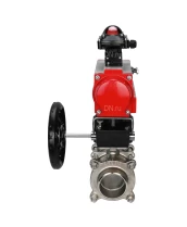 Кран шаровой DN.ru BV3232P(3pc)-FP-W-ISO-H Ду25 Ру63 полнопроходной двухходовой, нержавеющая сталь SS316, под приварку, уплотнение - PTFE, с пневмоприводом DN.ru PA-DA-052, блоком концевых выключателей APL-210N и ручным дублером MON1-250-T26-ISO