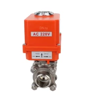Кран шаровой DN.ru BV3232P(3pc)-FP-W-ISO-H Ду15 Ру63 полнопроходной двухходовой, нержавеющая сталь SS316, под приварку, уплотнение - PTFE, с 1/4-оборотным электроприводом DN.RU QT-N-003EM-O1-220VAC-У1 MINI
