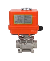 Кран шаровой DN.ru BV3232P(3pc)-FP-W-ISO-H Ду15 Ру63 полнопроходной двухходовой, нержавеющая сталь SS316, под приварку, уплотнение - PTFE, с 1/4-оборотным электроприводом DN.RU QT-N-003EM-O1-220VAC-У1 MINI