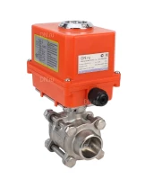 Кран шаровой DN.ru BV3232P(3pc)-FP-W-ISO-H Ду15 Ру63 полнопроходной двухходовой, нержавеющая сталь SS316, под приварку, уплотнение - PTFE, с 1/4-оборотным электроприводом DN.RU QT-N-003EM-O1-220VAC-У1 MINI