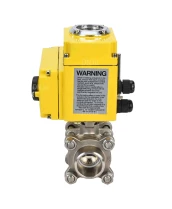 Кран шаровой DN.ru BV3232P(3pc)-FP-W-ISO-H Ду65 Ру25 полнопроходной двухходовой, нержавеющая сталь SS316, под приварку, уплотнение - PTFE, с 1/4-оборотным электроприводом DN.RU QT-N-010EM-O1-220VAC-У1