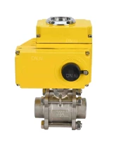 Кран шаровой DN.ru BV3232P(3pc)-FP-W-ISO-H Ду65 Ру25 полнопроходной двухходовой, нержавеющая сталь SS316, под приварку, уплотнение - PTFE, с 1/4-оборотным электроприводом DN.RU QT-N-010EM-O1-220VAC-У1