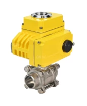 Кран шаровой DN.ru BV3232P(3pc)-FP-W-ISO-H Ду65 Ру25 полнопроходной двухходовой, нержавеющая сталь SS316, под приварку, уплотнение - PTFE, с 1/4-оборотным электроприводом DN.RU QT-N-010EM-O1-220VAC-У1