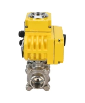 Кран шаровой DN.ru BV3232P(3pc)-FP-W-ISO-H Ду65 Ру25 полнопроходной двухходовой, нержавеющая сталь SS316, под приварку, уплотнение - PTFE, с 1/4-оборотным электроприводом DN.RU QT-N-010EM-O1-220VAC-У1