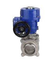 Кран шаровой DN.ru BV3232P(3pc)-FP-W-ISO-H Ду10 Ру63 полнопроходной двухходовой, нержавеющая сталь SS316, под приварку, уплотнение - PTFE, с 1/4-оборотным электроприводом DN.ru QT-N-005M-O2-380VAC-У1