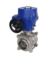 Кран шаровой DN.ru BV3232P(3pc)-FP-W-ISO-H Ду50 Ру40 полнопроходной двухходовой, нержавеющая сталь SS316, под приварку, уплотнение - PTFE, с электроприводом DN.ru QT-N-010M-O2-220VAC-У1