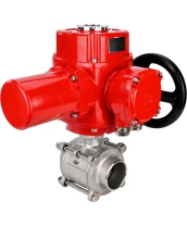 Кран шаровой DN.ru BV3232P(3pc)-FP-W-ISO-H Ду50 Ру40 полнопроходной двухходовой, нержавеющая сталь SS316, под приварку, уплотнение - PTFE, с электроприводом DN.ru QT-EX-010M-O2-220VAC-У1