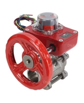 Кран шаровой DN.ru BV3232P(3pc)-FP-W-ISO-H Ду10 Ру63 полнопроходной двухходовой, нержавеющая сталь SS316, под приварку, уплотнение - PTFE, с ISO фланцем и редуктором DN.ru HGBF RQN1-180Z с индикатором положения и датчиком обратной связи