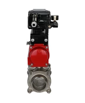 Кран шаровой DN.ru BV3232P(3pc)-FP-W-ISO-H Ду10 Ру63, полнопроходной под приварку, нержавеющая сталь SS316, уплотнение - PTFE, с пневмоприводом PA-DA-052 двойного действия и с электропневматическим поворотным позиционером YT-1000RSN без обратной связи