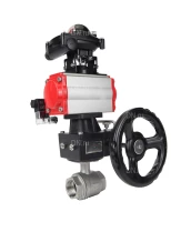 Кран шаровой DN.ru BV3232P(2pc)-FP-T-ISO-H Ду40 Ру63 полнопроходной, внутренняя резьба, нержавеющая сталь 316, уплотнение - PTFE, с пневмоприводом PA-DA-065, пневмораспределителем 4М310-08 220В, БКВ APL-210N, ручным дублером MON1-250-T26-ISO