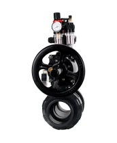 Кран шаровой DN.ru BV4242E-FP-GRM-ISO Дн80 Ру10 полнопроходной, корпус - НПВХ, шар - НПВХ, уплотнение - EPDM, с пневмоприводом PA-DA-105-1, пневмораспределителем 4M310-08 24В, БКВ APL-210N и БПВ AFC2000