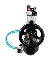 Кран шаровой DN.ru BV4242E-FP-GRM-ISO Дн100 Ру10 полнопроходной, корпус - НПВХ, шар - НПВХ, уплотнение - EPDM, с пневмоприводом PA-DA-105-1, пневмораспределителем 4V320-08 220В и БПВ AFC2000