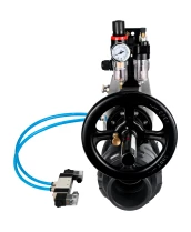 Кран шаровой DN.ru BV4242E-FP-GRM-ISO Дн65 Ру10 полнопроходной, корпус - НПВХ, шар - НПВХ, уплотнение - EPDM, с пневмоприводом PA-DA-105-1, пневмораспределителем 4V320-08 220В, БКВ APL-210N и БПВ AFC2000