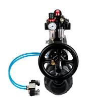 Кран шаровой DN.ru BV4242E-FP-GRM-ISO Дн32 Ру10 полнопроходной, корпус - НПВХ, шар - НПВХ, уплотнение - EPDM, с пневмоприводом PA-DA-105-1, пневмораспределителем 4V320-10 220В, БКВ APL-410N EX и БПВ AFC2000