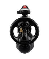 Кран шаровой DN.ru BV4242E-FP-GRM-ISO Дн80 Ру10 полнопроходной, корпус - НПВХ, шар - НПВХ, уплотнение - EPDM, с пневмоприводом PA-DA-105-1 и БКВ APL-210N