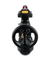 Кран шаровой DN.ru BV4242E-FP-GRM-ISO Дн15 Ру10 полнопроходной, корпус - НПВХ, шар - НПВХ, уплотнение - EPDM, с пневмоприводом PA-DA-105-1 и БКВ APL-410N EX