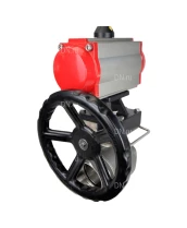 Кран шаровой DN.ru BV3232P(2pc)-FP-T-ISO-H Ду100 Ру40, полнопроходной внутреннняя резьба, нержавеющая сталь SS316, уплотнение - PTFE, с пневмоприводом PA-DA-105, с пневмораспределителем 4V320-08 220В, с ручным дублером MON3-700-T38-ISO