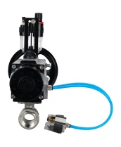 Кран шаровой DN.ru BV3232P(2pc)-FP-T-ISO-H Ду80 Ру40, полнопроходной, внутренняя резьба, нержавеющая сталь SS316, уплотнение - PTFE, с пневмоприводом PA-DA-105-1 двойного действия, с пневмораспределителем 4V320-10 220В, с БПВ AFC2000