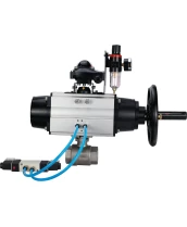 Кран шаровой DN.ru BV3232P(2pc)-FP-T-ISO-H Ду80 Ру40, полнопроходной, внутренняя резьба, нержавеющая сталь SS316, уплотнение - PTFE, с пневмоприводом PA-DA-105-1 двойного действия, с пневмораспределителем 4V320-10 220В, с БКВ APL-210N, с БПВ AFC2000