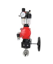 Кран шаровой DN.ru BV3232P(2pc)-FP-T-ISO-H Ду20 Ру63 полнопроходной двухходовой, нержавеющая сталь SS316, внутренняя резьба, PTFE, с пневмоприводом PA-DA-065, с пневмораспределителем 4M310-08 24В, с ручным дублером MON1-250-T26-ISO, с БПВ AFC2000