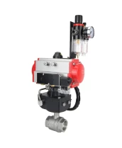Кран шаровой DN.ru BV3232P(2pc)-FP-T-ISO-H Ду20 Ру63 полнопроходной двухходовой, нержавеющая сталь SS316, внутренняя резьба, PTFE, с пневмоприводом PA-DA-065, с пневмораспределителем 4M310-08 24В, с ручным дублером MON1-250-T26-ISO, с БПВ AFC2000
