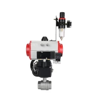 Кран шаровой DN.ru BV3232P(2pc)-FP-T-ISO-H Ду20 Ру63 полнопроходной двухходовой, нержавеющая сталь SS316, внутренняя резьба, PTFE, с пневмоприводом PA-DA-065, с пневмораспределителем 4M310-08 24В, с ручным дублером MON1-250-T26-ISO, с БПВ AFC2000