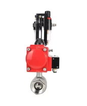 Кран шаровой DN.ru BV3232P(2pc)-FP-T-ISO-H Ду32 Ру63 полнопроходной двухходовой, нержавеющая сталь SS316, внутренняя резьба, уплотнение - PTFE, с пневмоприводом PA-DA-052 двойного действия, с пневмораспределителем 4M310-08 220В, с БПВ AFC2000
