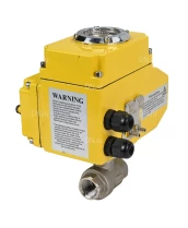 Кран шаровой DN.ru BV3232P(2pc)-FP-T-ISO-H Ду20 Ру63 полнопроходной двухходовой, нержавеющая сталь 316, внутренняя резьба, уплотнение - PTFE, с электроприводом четвертьоборотным QT-N-003EM-O1-24VDC-У1