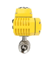 Кран шаровой DN.ru BV3232P(2pc)-FP-T-ISO-H Ду32 Ру63 полнопроходной двухходовой, нержавеющая сталь 316, внутренняя резьба, уплотнение - PTFE, с электроприводом четвертьоборотным QT-N-005EM-O1-24VDC-У1