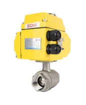 Кран шаровой DN.ru BV3232P(2pc)-FP-T-ISO-H Ду32 Ру63 полнопроходной двухходовой, нержавеющая сталь 316, внутренняя резьба, уплотнение - PTFE, с электроприводом четвертьоборотным QT-N-005EM-O1-24VDC-У1