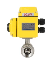 Кран шаровой DN.ru BV3232P(2pc)-FP-T-ISO-H Ду32 Ру63 полнопроходной двухходовой, нержавеющая сталь 316, внутренняя резьба, уплотнение - PTFE, с электроприводом четвертьоборотным QT-N-005EM-O1-24VDC-У1