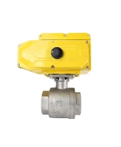 Кран шаровой DN.ru BV3232P(2pc)-FP-T-ISO-H Ду100 Ру40 полнопроходной двухходовой, нержавеющая сталь 316, внутренняя резьба, уплотнение - PTFE, с электроприводом четвертьоборотным QT-N-020EM-O1-24VDC-У1