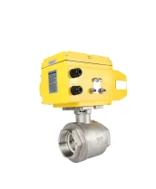 Кран шаровой DN.ru BV3232P(2pc)-FP-T-ISO-H Ду100 Ру40 полнопроходной двухходовой, нержавеющая сталь 316, внутренняя резьба, уплотнение - PTFE, с электроприводом четвертьоборотным QT-N-020EM-O1-24VDC-У1