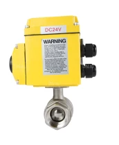 Кран шаровой DN.ru BV3232P(2pc)-FP-T-ISO-H Ду50 Ру63 полнопроходной двухходовой, нержавеющая сталь 316, внутренняя резьба, уплотнение - PTFE, с электроприводом четвертьоборотнымQT-N-008EM-O1-24VDC-У1