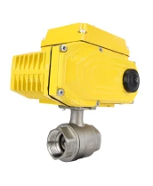 Кран шаровой DN.ru BV3232P(2pc)-FP-T-ISO-H Ду50 Ру63 полнопроходной двухходовой, нержавеющая сталь 316, внутренняя резьба, уплотнение - PTFE, с электроприводом четвертьоборотнымQT-N-008EM-O1-24VDC-У1