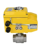 Кран шаровой DN.ru BV3232P(2pc)-FP-T-ISO-H Ду65 Ру40 полнопроходной двухходовой, нержавеющая сталь 316, внутренняя резьба, уплотнение - PTFE, с электроприводом четвертьоборотным QT-N-010EM-O1-24VDC-У1