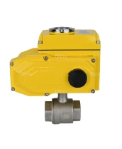 Кран шаровой DN.ru BV3232P(2pc)-FP-T-ISO-H Ду65 Ру40 полнопроходной двухходовой, нержавеющая сталь 316, внутренняя резьба, уплотнение - PTFE, с электроприводом четвертьоборотным QT-N-010EM-O1-24VDC-У1