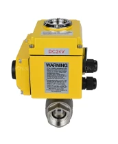 Кран шаровой DN.ru BV3232P(2pc)-FP-T-ISO-H Ду65 Ру40 полнопроходной двухходовой, нержавеющая сталь 316, внутренняя резьба, уплотнение - PTFE, с электроприводом четвертьоборотным QT-N-010EM-O1-24VDC-У1