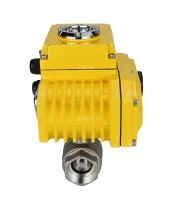 Кран шаровой DN.ru BV3232P(2pc)-FP-T-ISO-H Ду40 Ру63 полнопроходной двухходовой, нержавеющая сталь 316, внутренняя резьба, уплотнение - PTFE, с электроприводом четвертьоборотным QT-N-005EM-O1-380VAC-У1