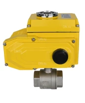 Кран шаровой DN.ru BV3232P(2pc)-FP-T-ISO-H Ду40 Ру63 полнопроходной двухходовой, нержавеющая сталь 316, внутренняя резьба, уплотнение - PTFE, с электроприводом четвертьоборотным QT-N-005EM-O1-380VAC-У1