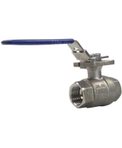 Кран шаровой DN.ru BV3232P(2pc)-FP-T-ISO-H Ду20 Ру63 полнопроходной двухходовой, нержавеющая сталь 316, внутренняя резьба, уплотнение - PTFE, с ISO-фланцем и рукояткой, 9х9, F03/F04